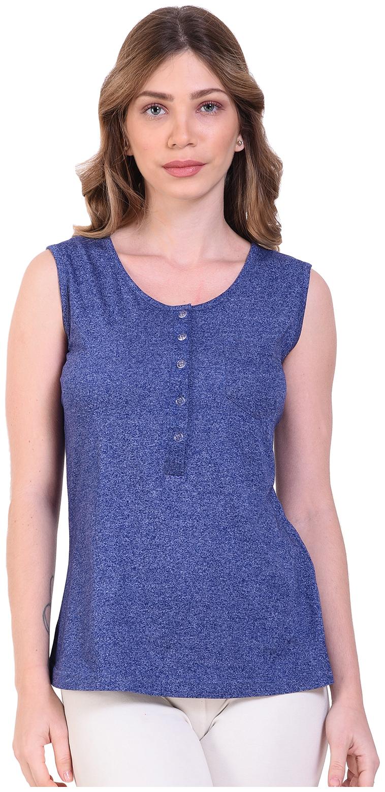 

Chrome Coral Women Self design Regular top - Blue