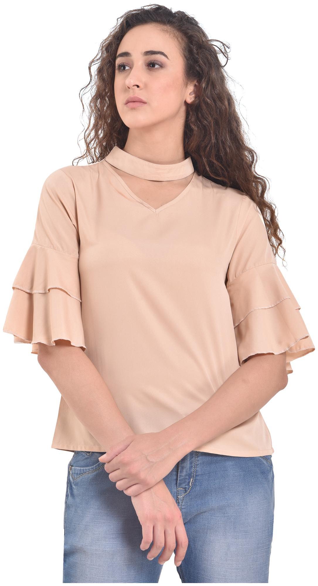 

Chrome Coral Women Solid Regular top - Pink