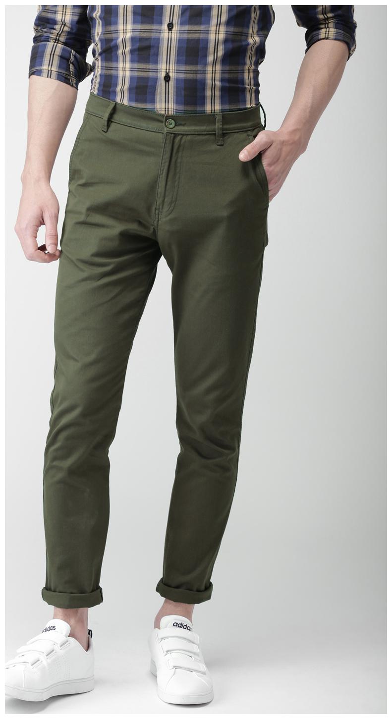 

Chrome Coral Men Green Solid Regular fit Regular trousers