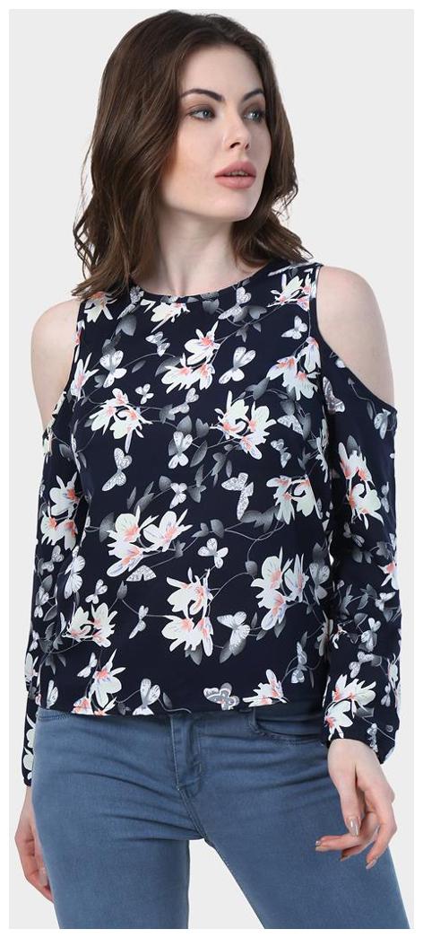 

Chrome Coral Women Solid A-line top - Blue