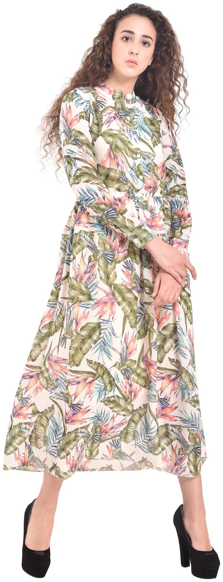 

Chrome Coral Multi Printed Maxi dress