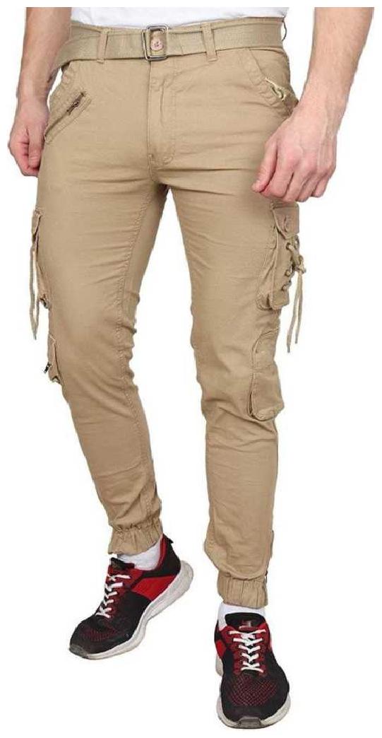 

Chrome Coral Men Beige Solid Regular fit Cargos