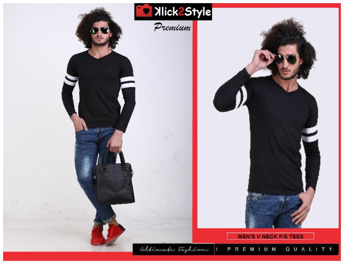 

Chrome Coral Men Black Regular fit Cotton V neck T-Shirt - Pack Of 1
