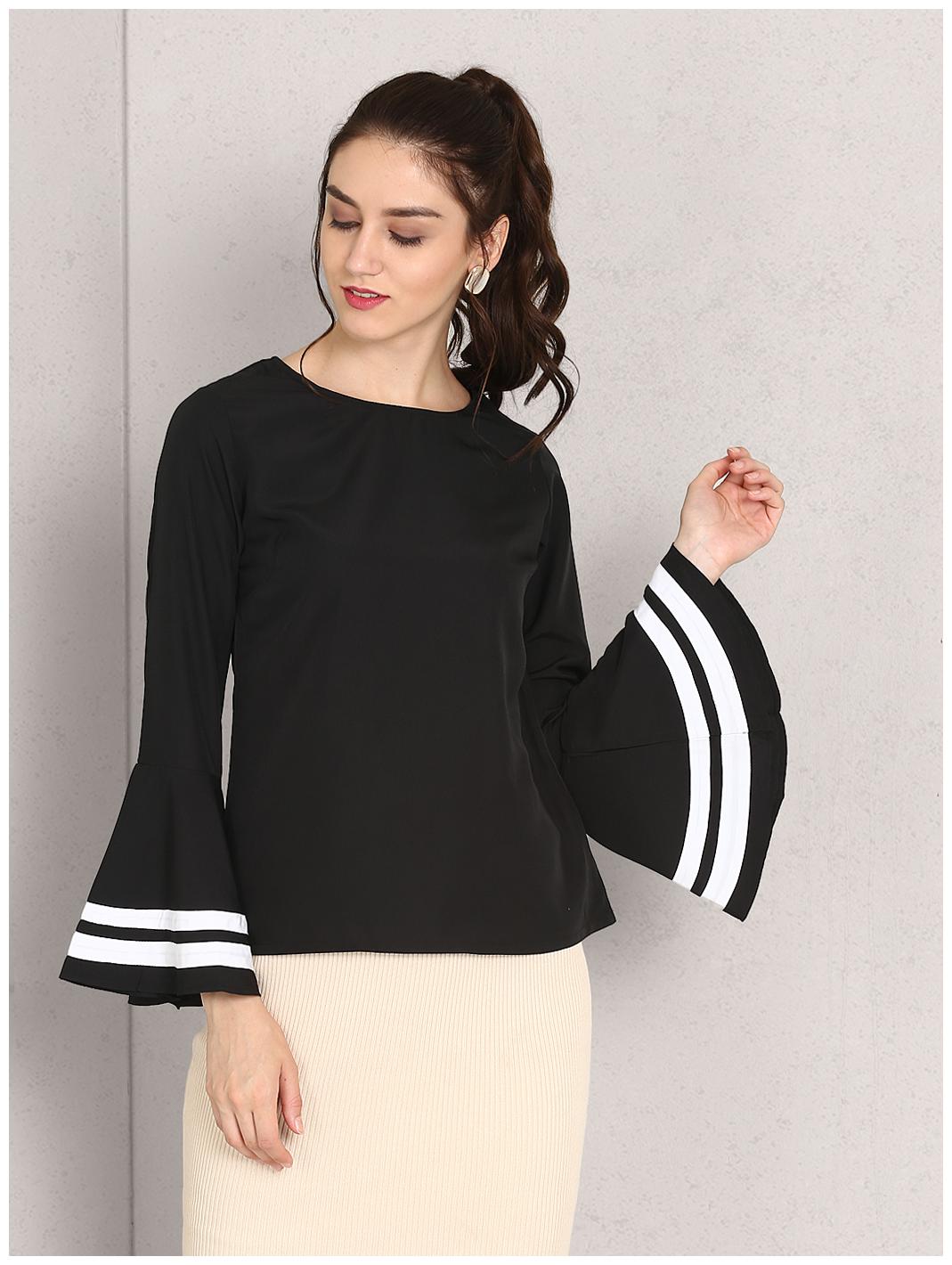 

Chrome Coral Women Solid Regular top - Black