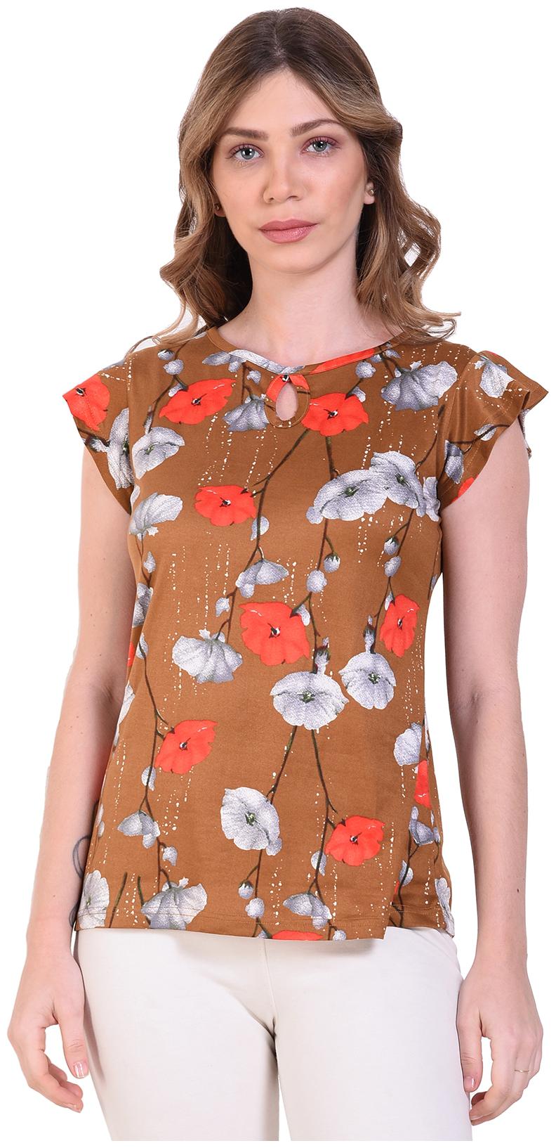

Chrome Coral Women Floral Blouson top - Brown