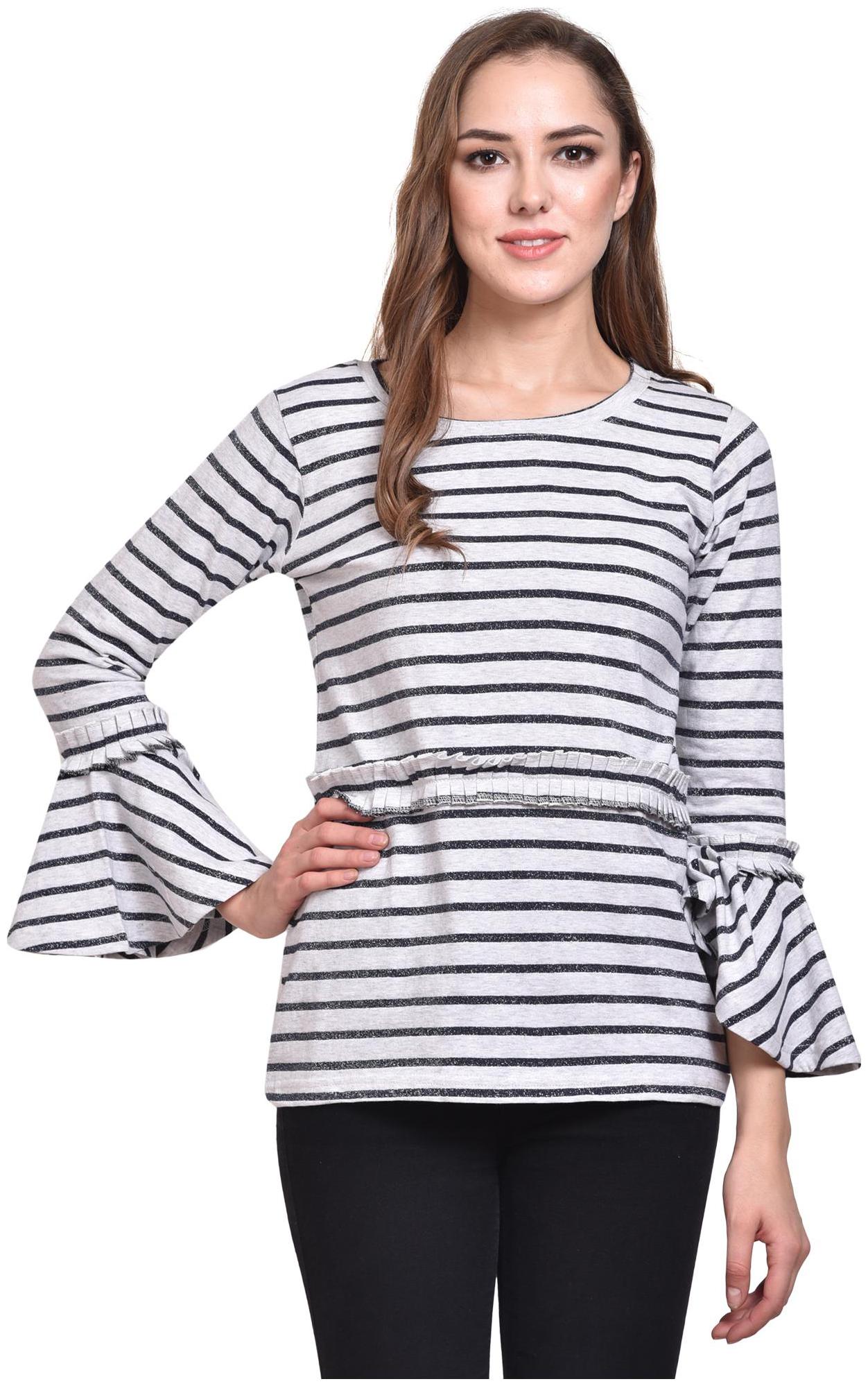 

Chrome Coral Women Solid Regular top - White