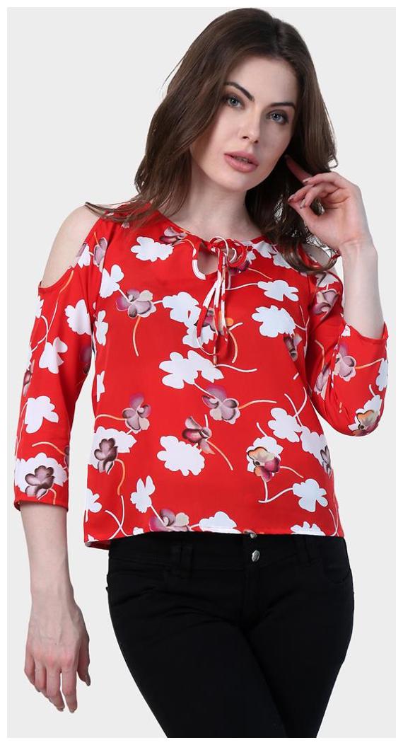 

Chrome Coral Women Floral A-line top - Multi