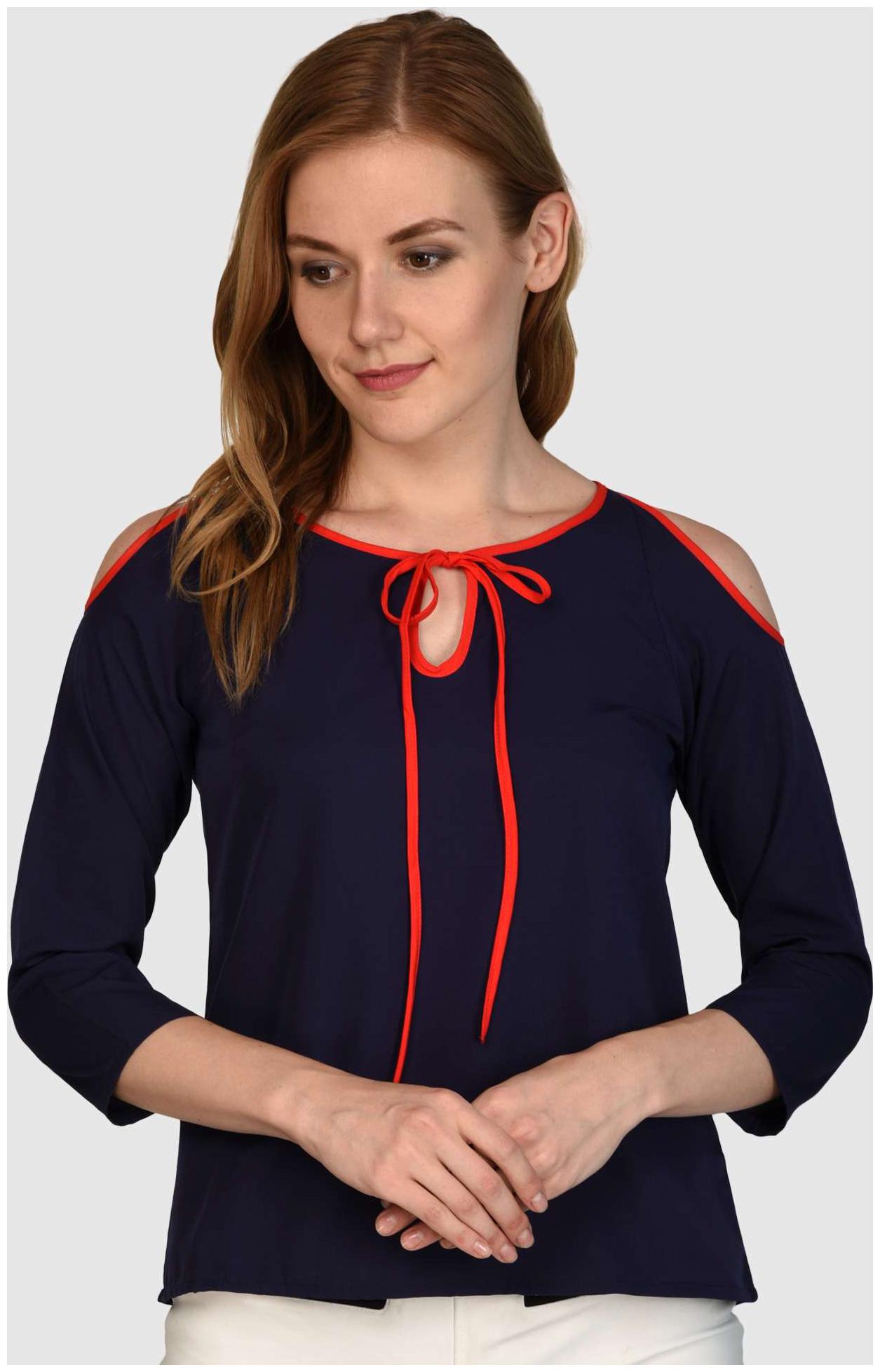 

Chrome Coral Women Printed Regular top - Blue