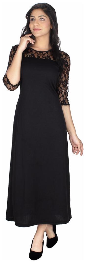 

Chrome Coral Black Striped Fit flare dress