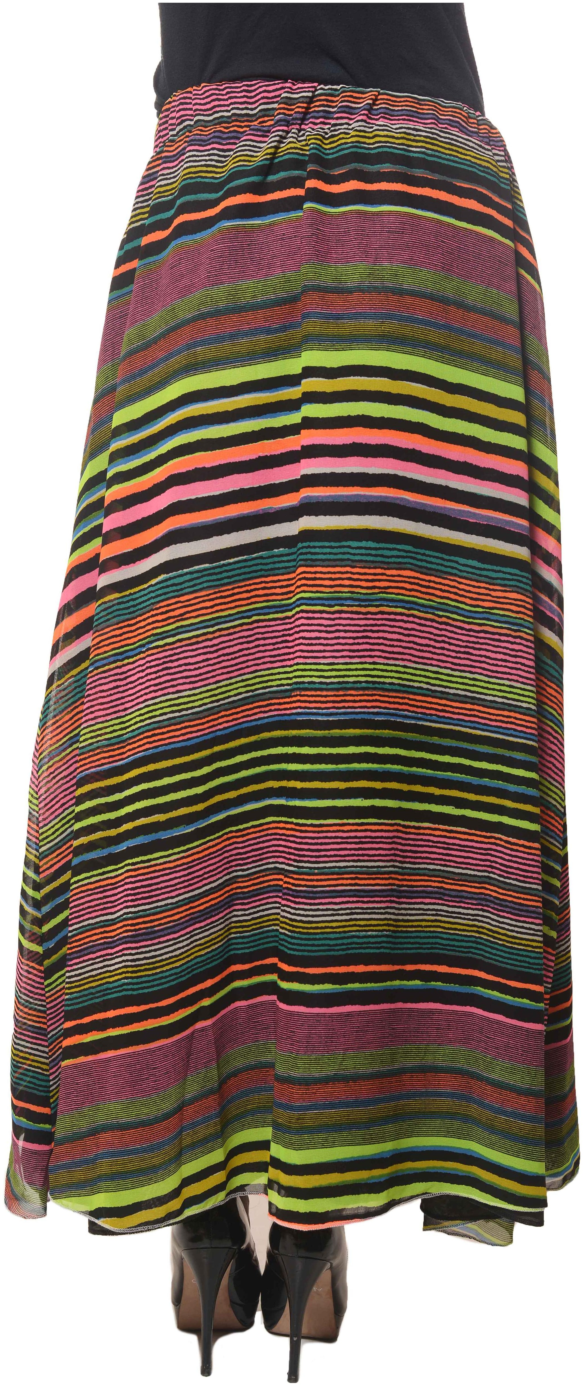 

Chrome Coral Geometric A-line skirt Maxi Skirt - Multi