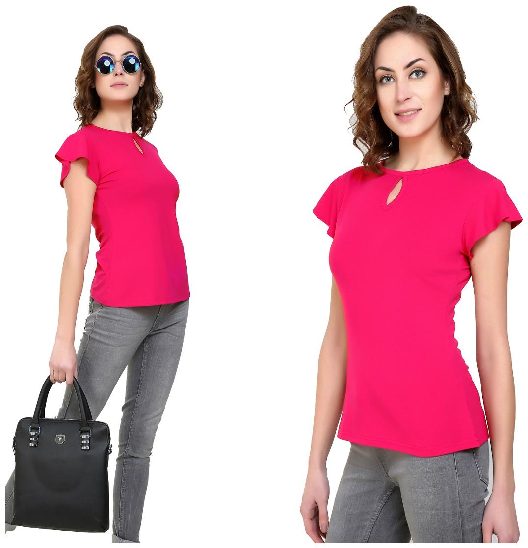 

Chrome Coral Women Floral A-line top - Pink