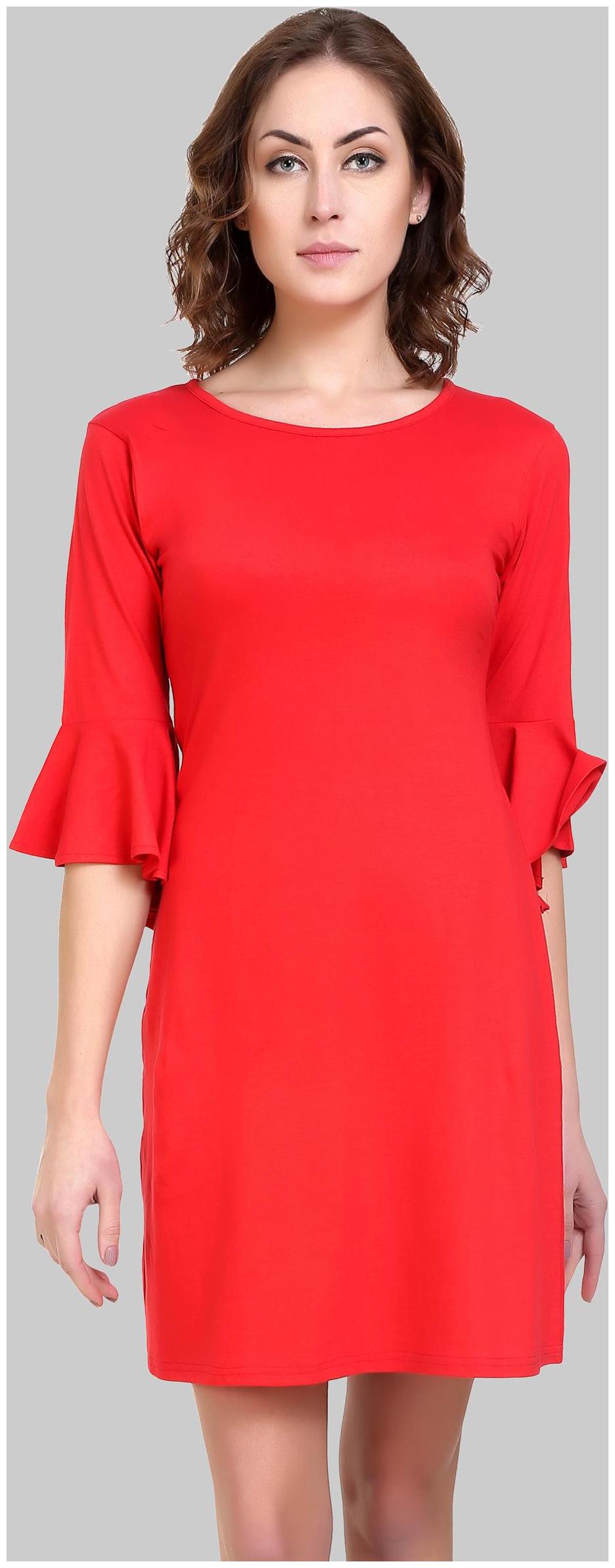 

Chrome Coral Red Printed Shirt dress