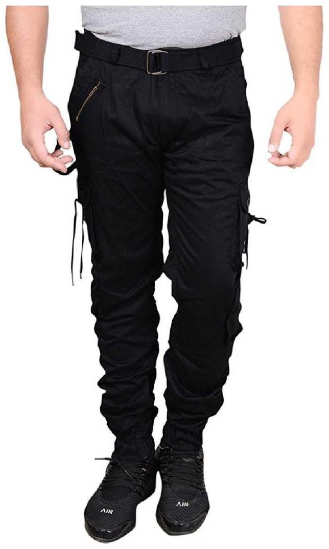 

Chrome Coral Men Black Solid Regular fit Cargos