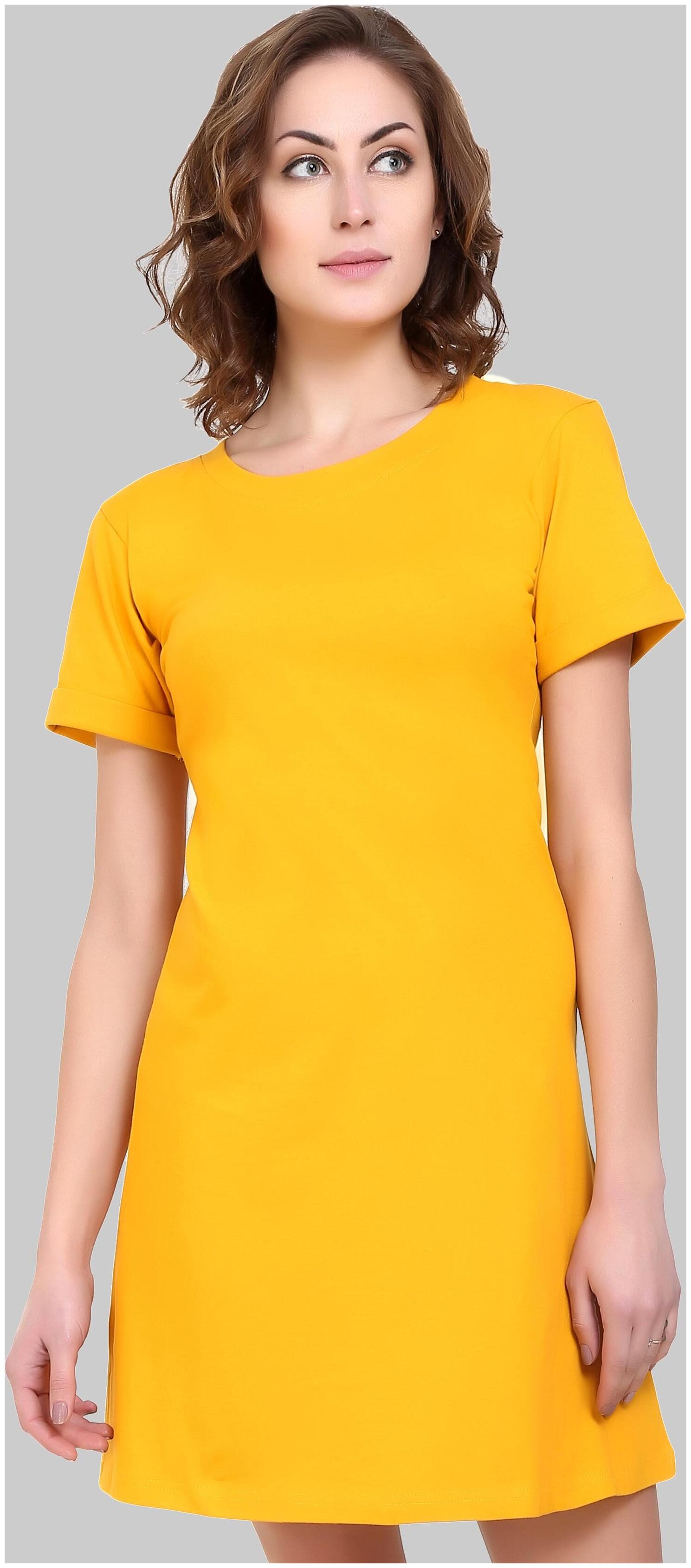 

Chrome Coral Yellow Solid Shirt dress