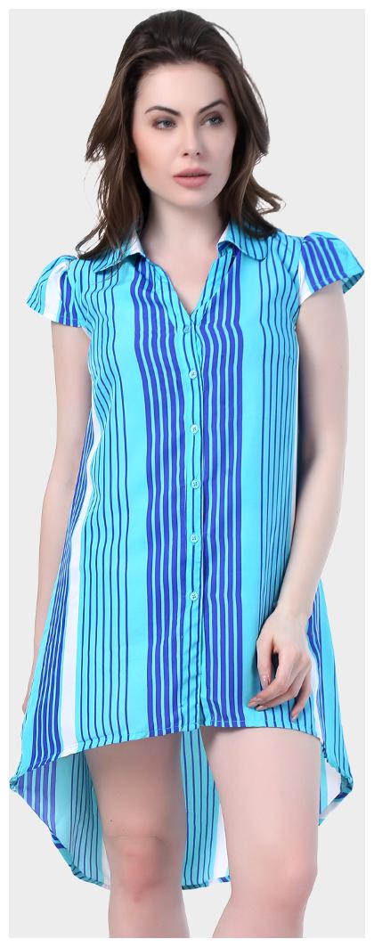 

Chrome Coral Turquoise Printed A-line dress