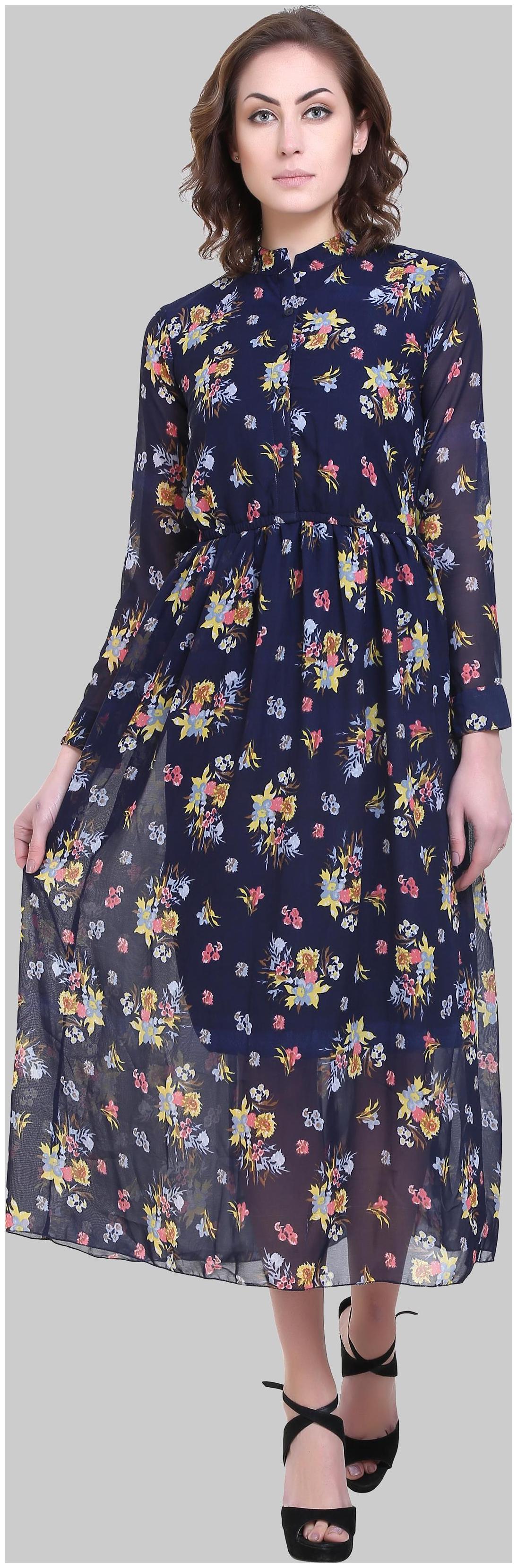 

Chrome Coral Multi Floral Maxi dress