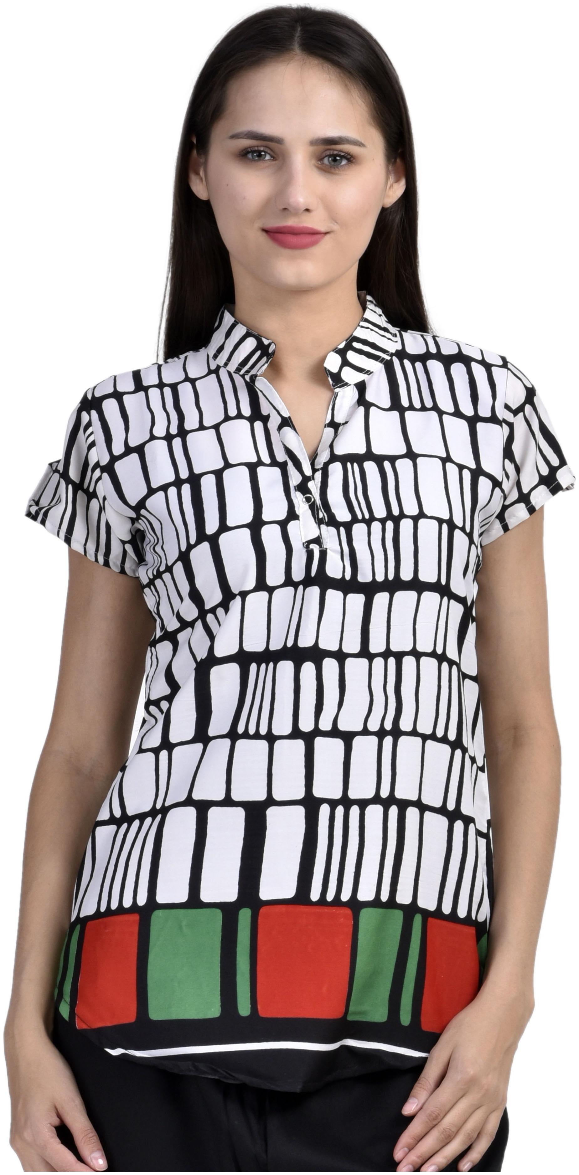 

Chrome Coral Women Checked Shirt style - Black White