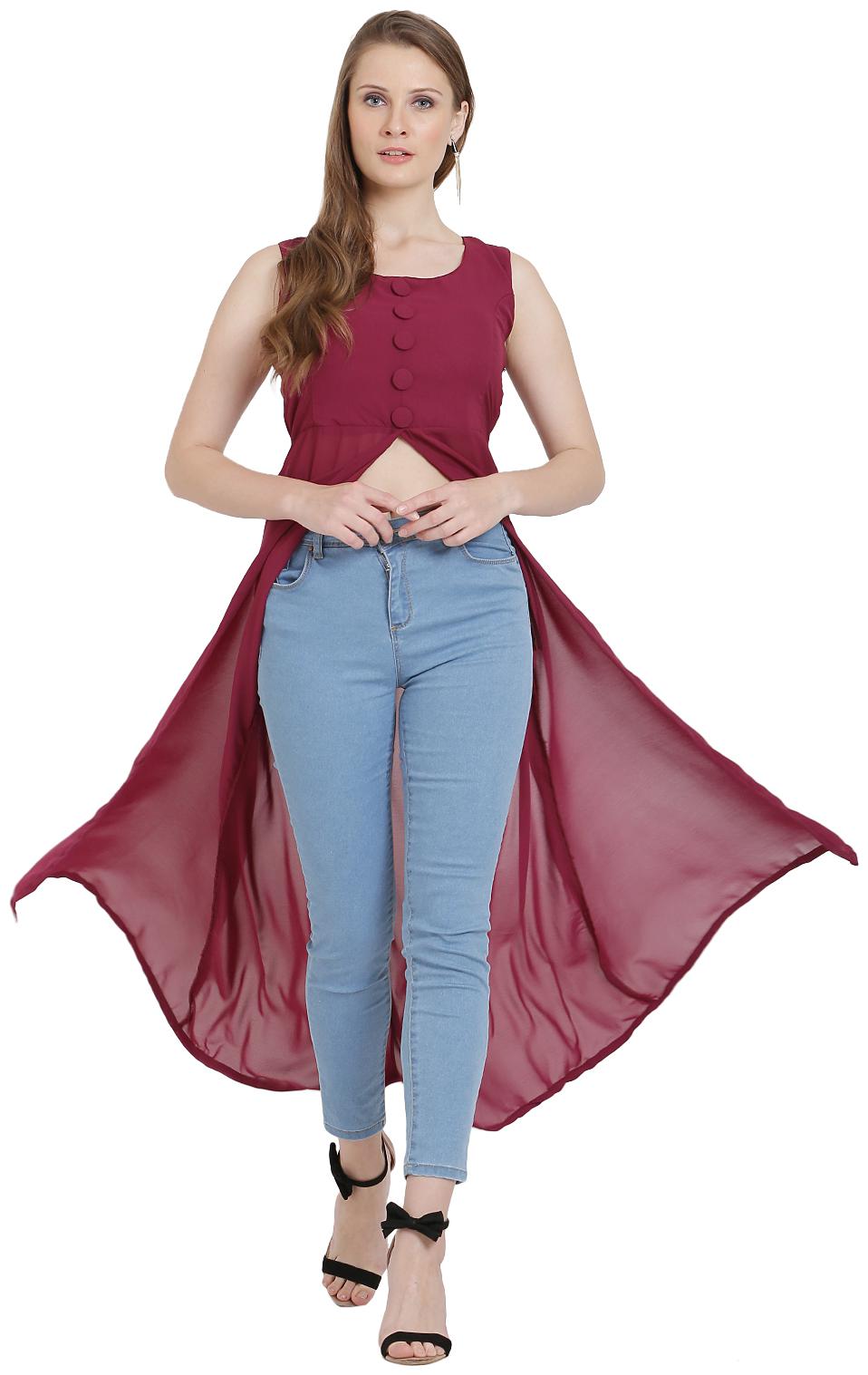 

KMB ROYAL Maroon Solid A-line dress