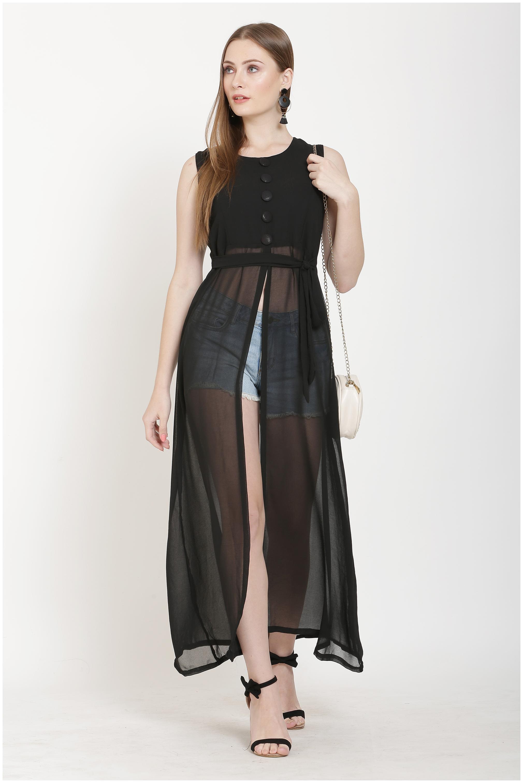 

KMB ROYAL Black Solid A-line dress