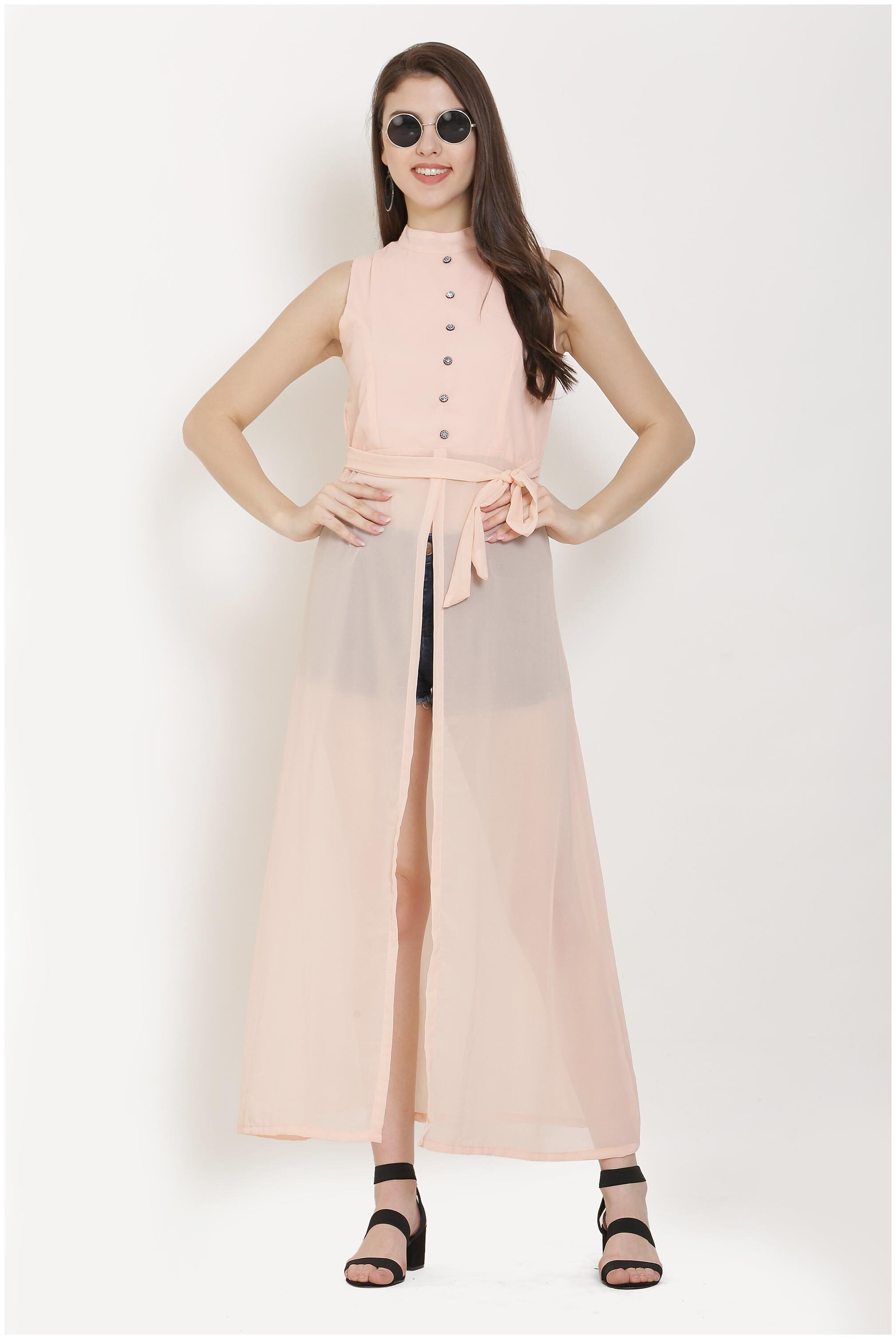

KMB ROYAL Pink Solid A-line dress