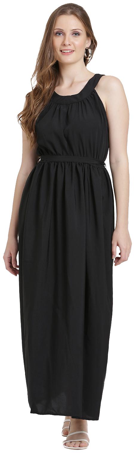 

KMB ROYAL Black Solid A-line dress