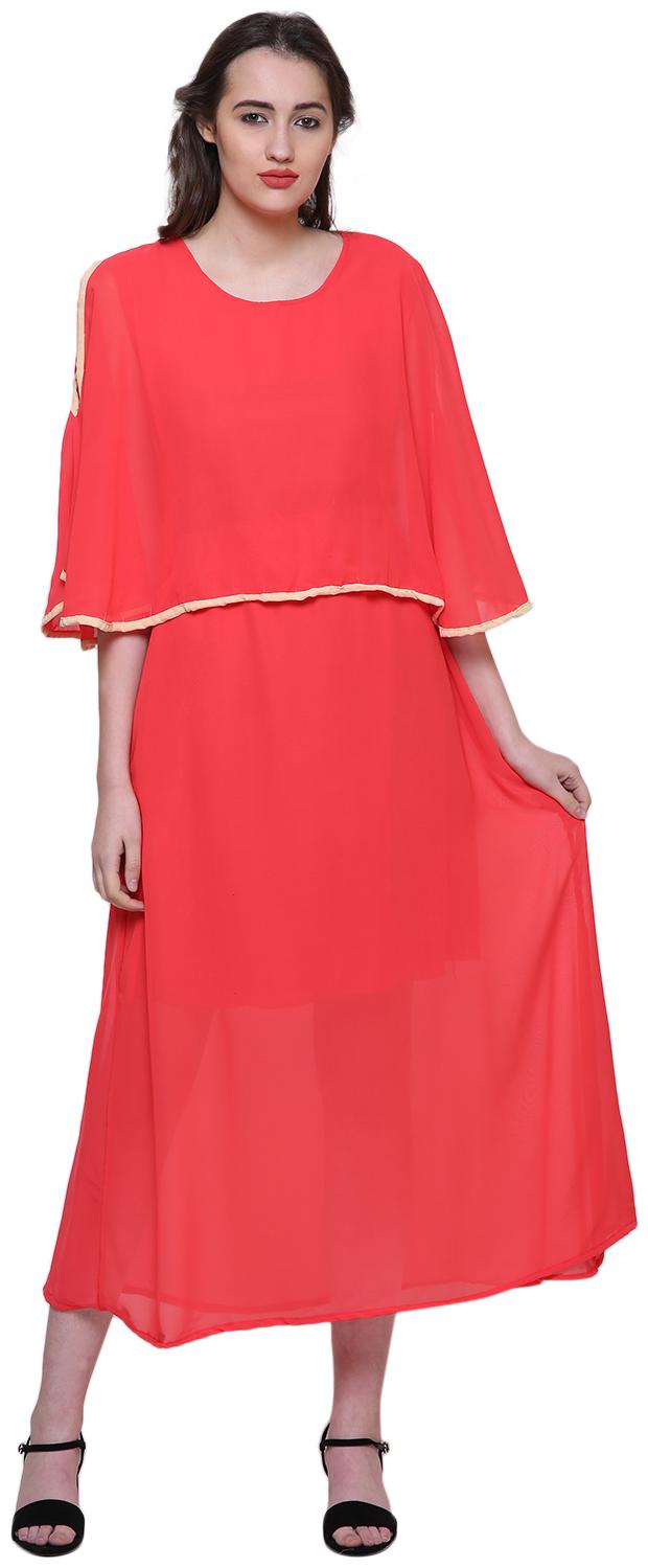 

KMB ROYAL Orange Solid A-line dress