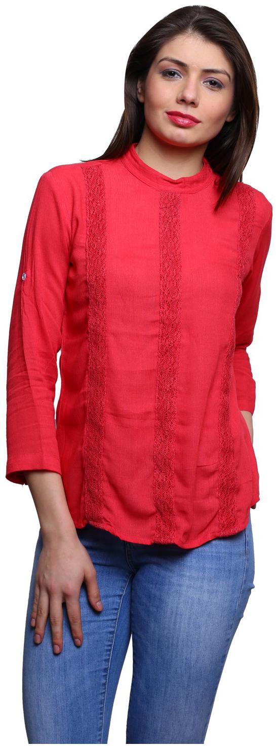 

KMB ROYAL Women Solid A-line top - Pink