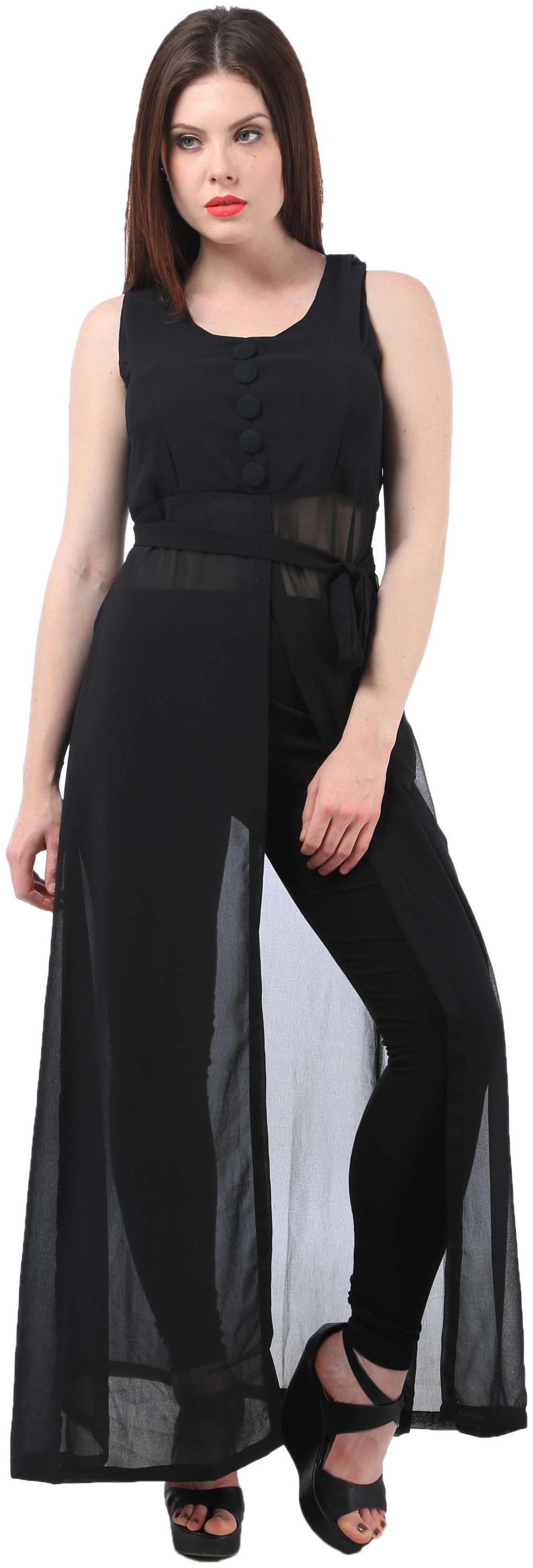 

KMB ROYAL Black Floral A-line dress
