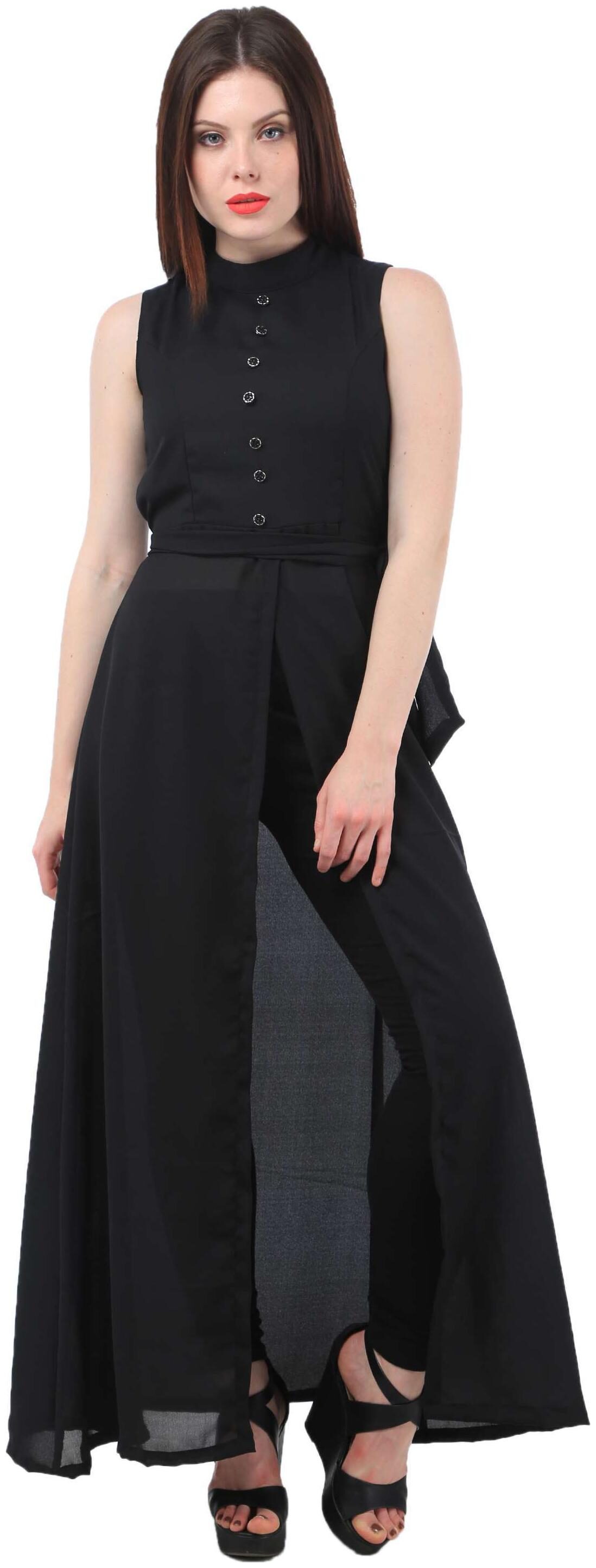 

KMB ROYAL Black Solid A-line dress