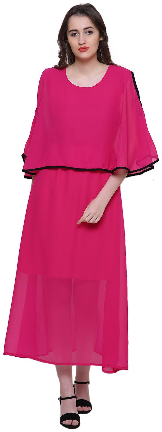 

KMB ROYAL Pink Solid A-line dress