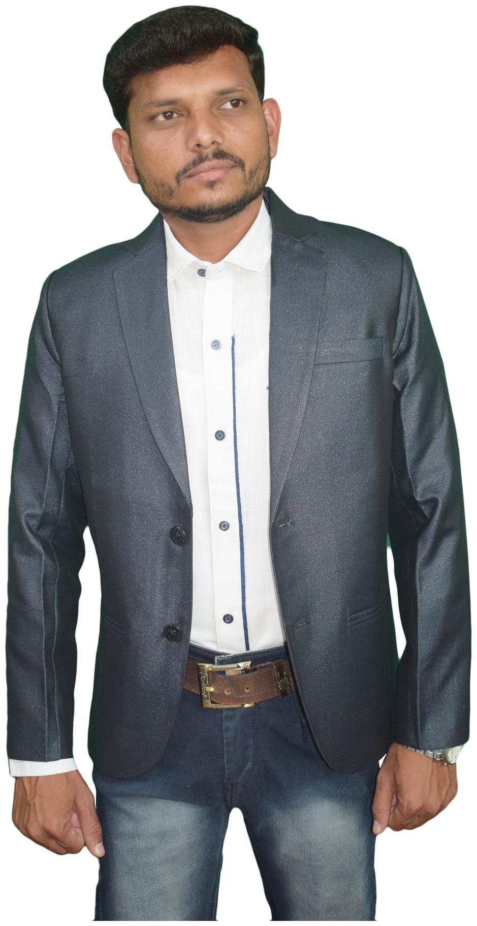 

KMP Fashion Men Black Solid Regular fit Single Breasted Blazer