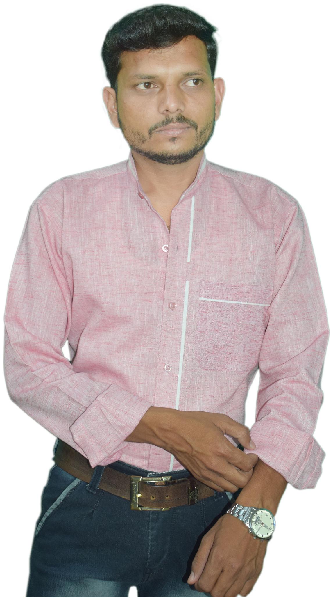 

KMP Fashion Men Pink Solid Regular Fit Casual Shirt