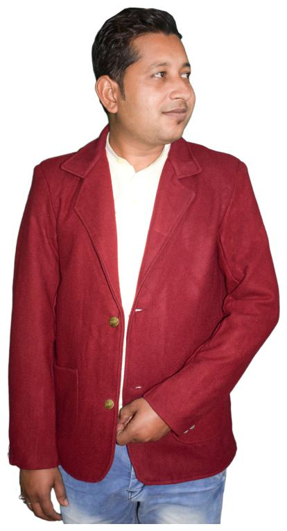 

KMP Fashion Men Maroon Solid Regular fit Single Breasted Blazer