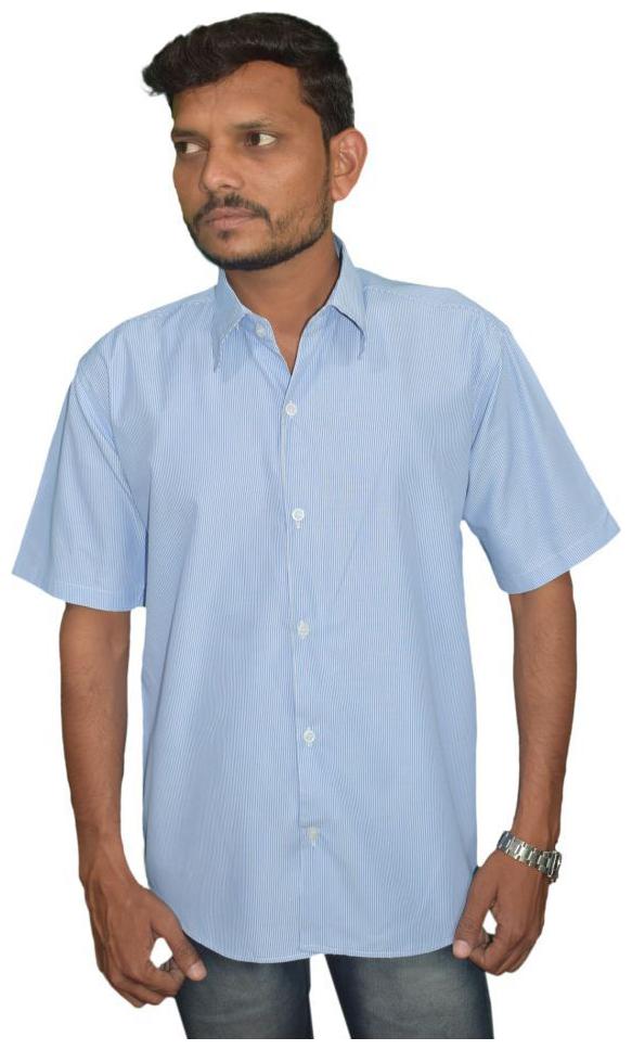 

KMP Fashion Men Blue Vertical Stripes Regular Fit Casual Shirt