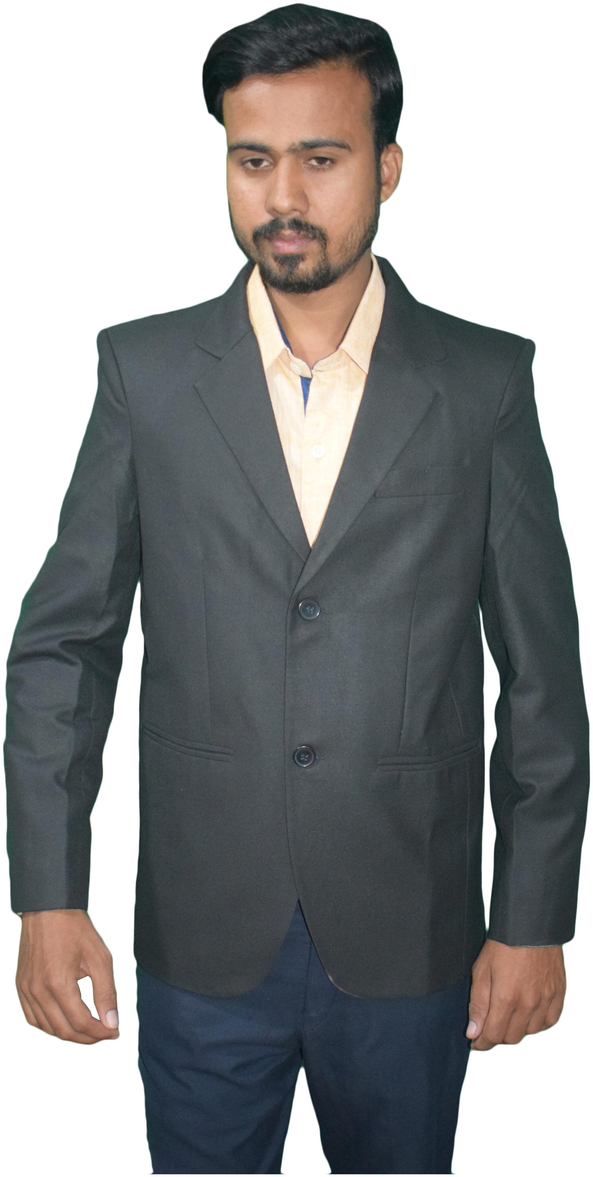 

KMP Fashion Men Black Solid Regular fit Single Breasted Blazer