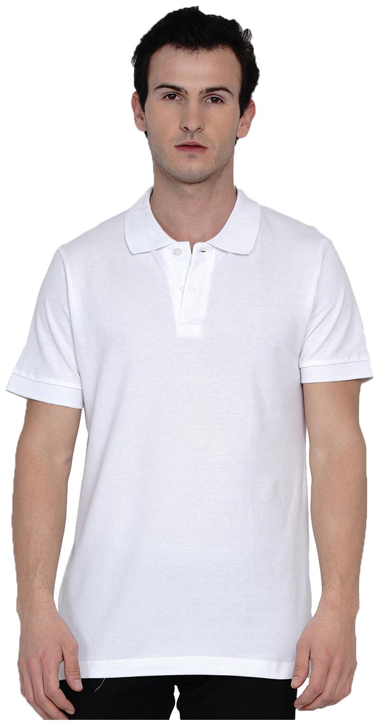 

KNITS WEAVES Men White Slim fit Cotton Polo collar T-Shirt - Pack Of 1