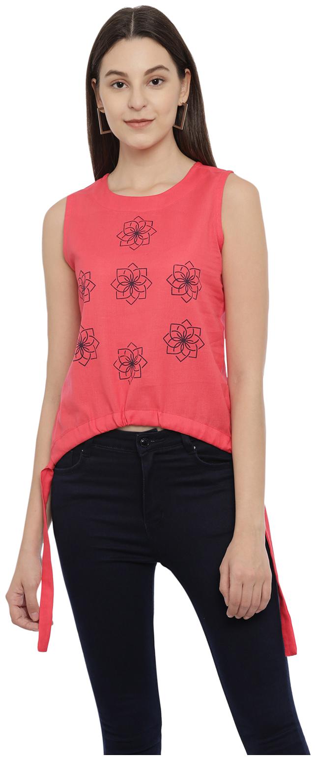 

Knot n Needle Women Printed Regular top - Red