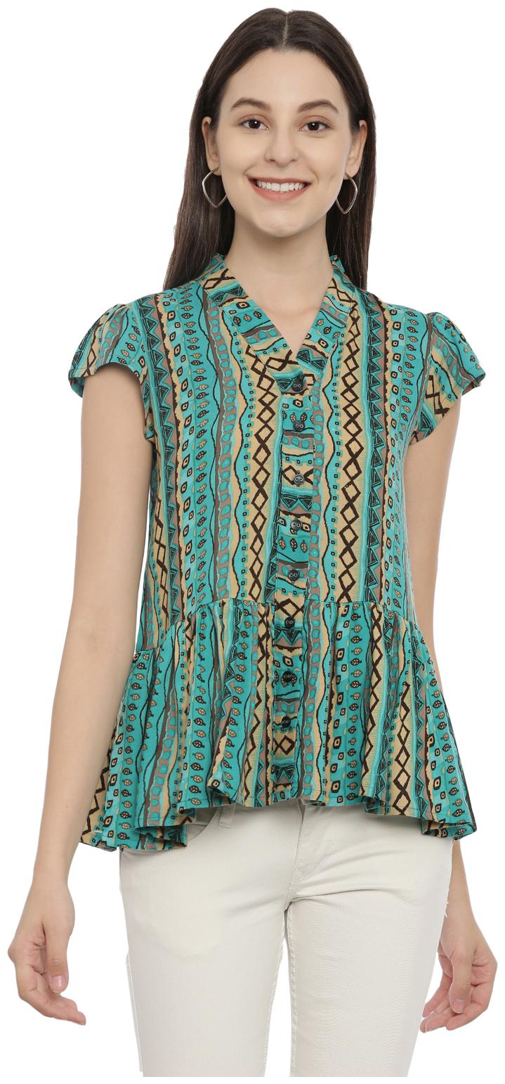

Knot N Needle Womens Viscose Rayon Casual Regular Top (Green)