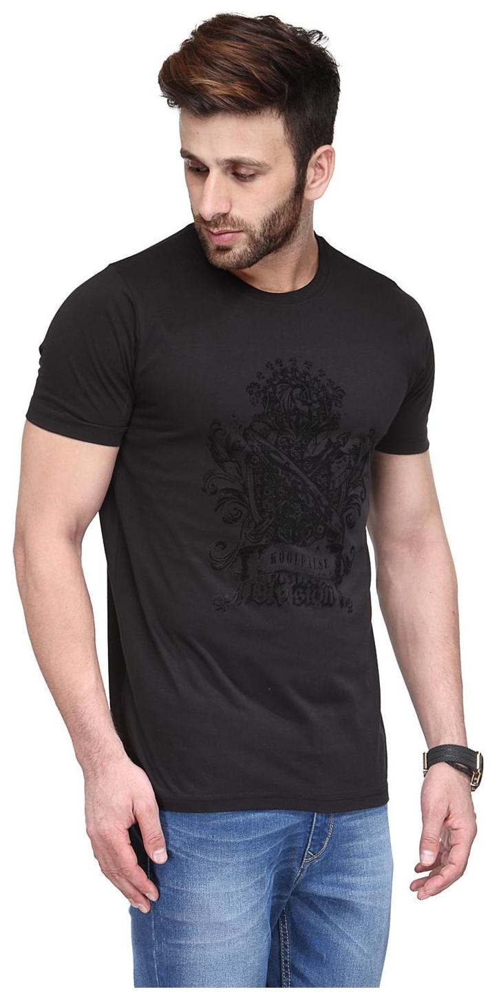 

Koolpals Men Black Regular fit Cotton Round neck T-Shirt - Pack Of 1