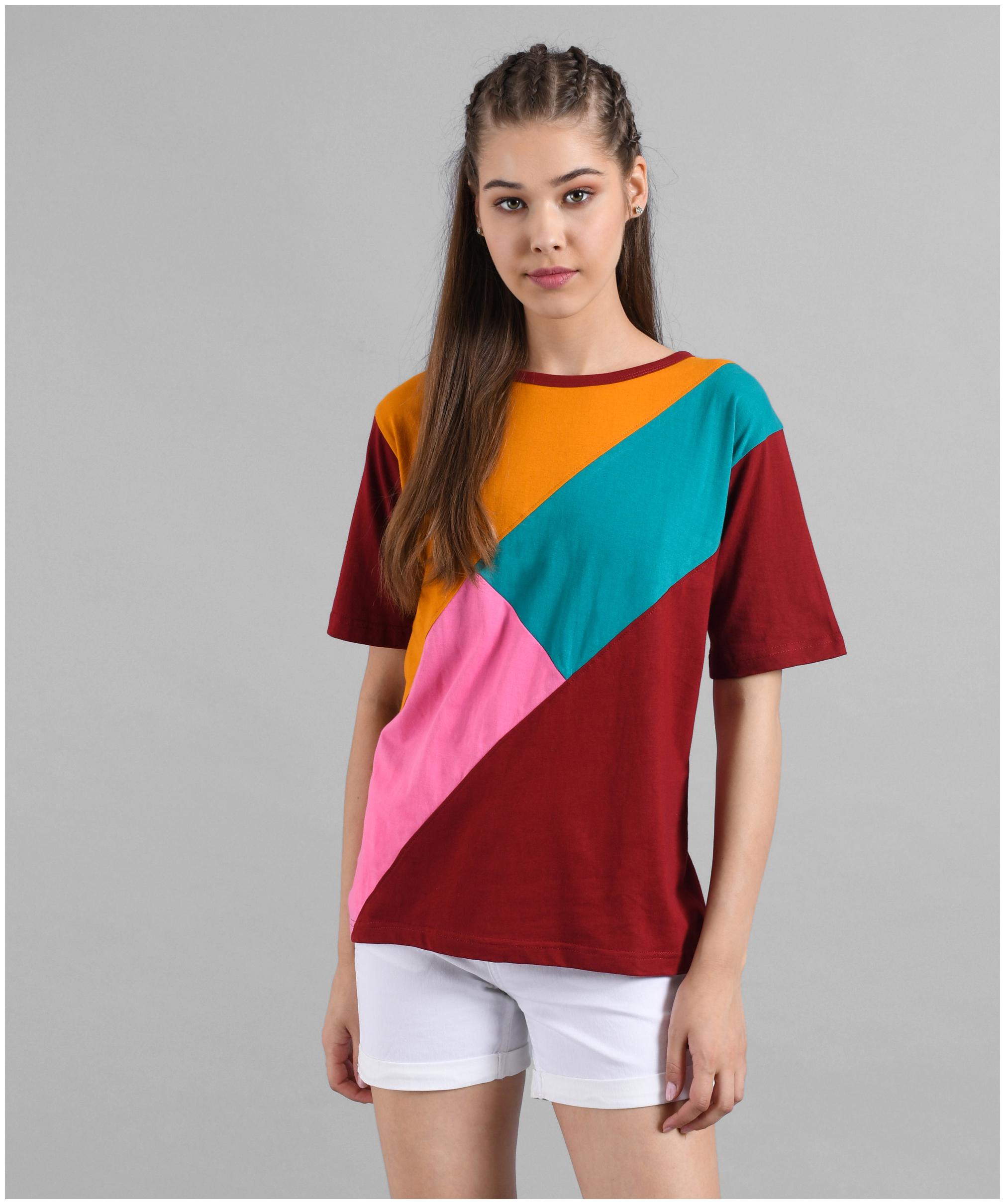 

Kotty Women Multi Regular fit Round neck Cotton T shirt