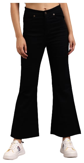

Kotty Cotton Solid Black Jeans Fo women