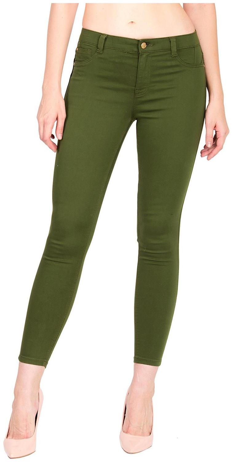 

Kotty Olive Women Solid Cotton Jeans