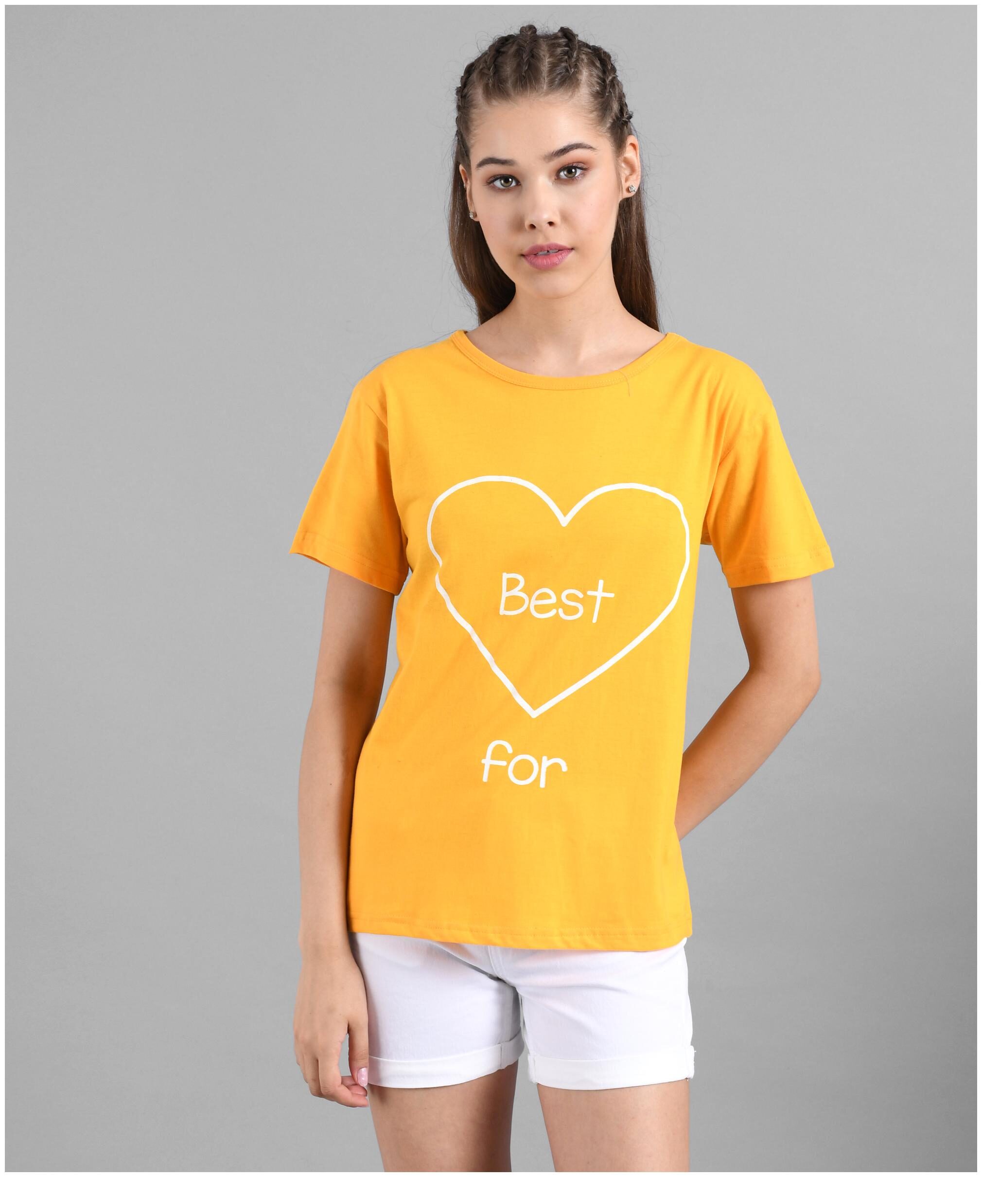 

Kotty Women Yellow Regular fit Round neck Cotton T shirt