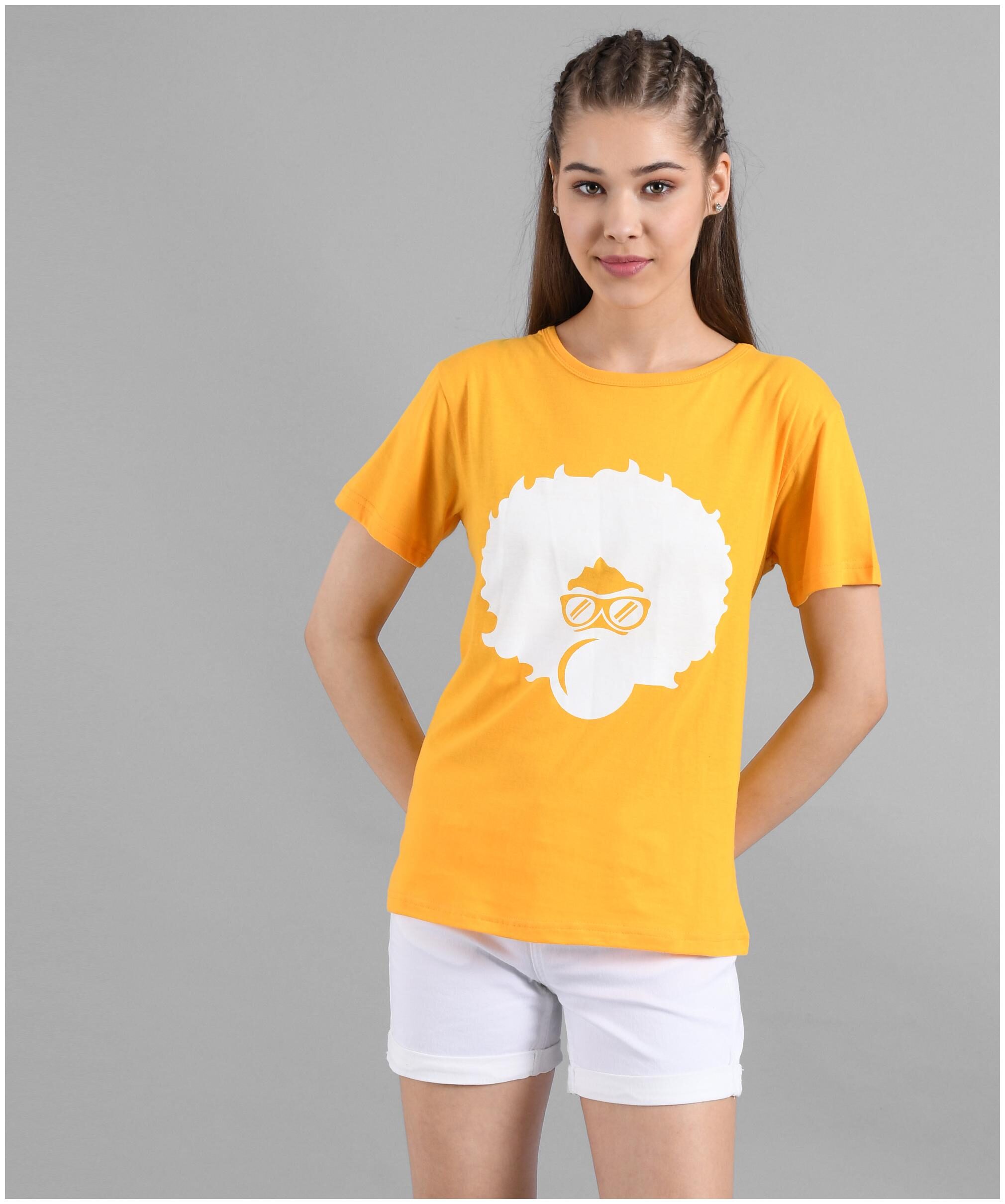 

Kotty Women Yellow Regular fit Round neck Cotton T shirt