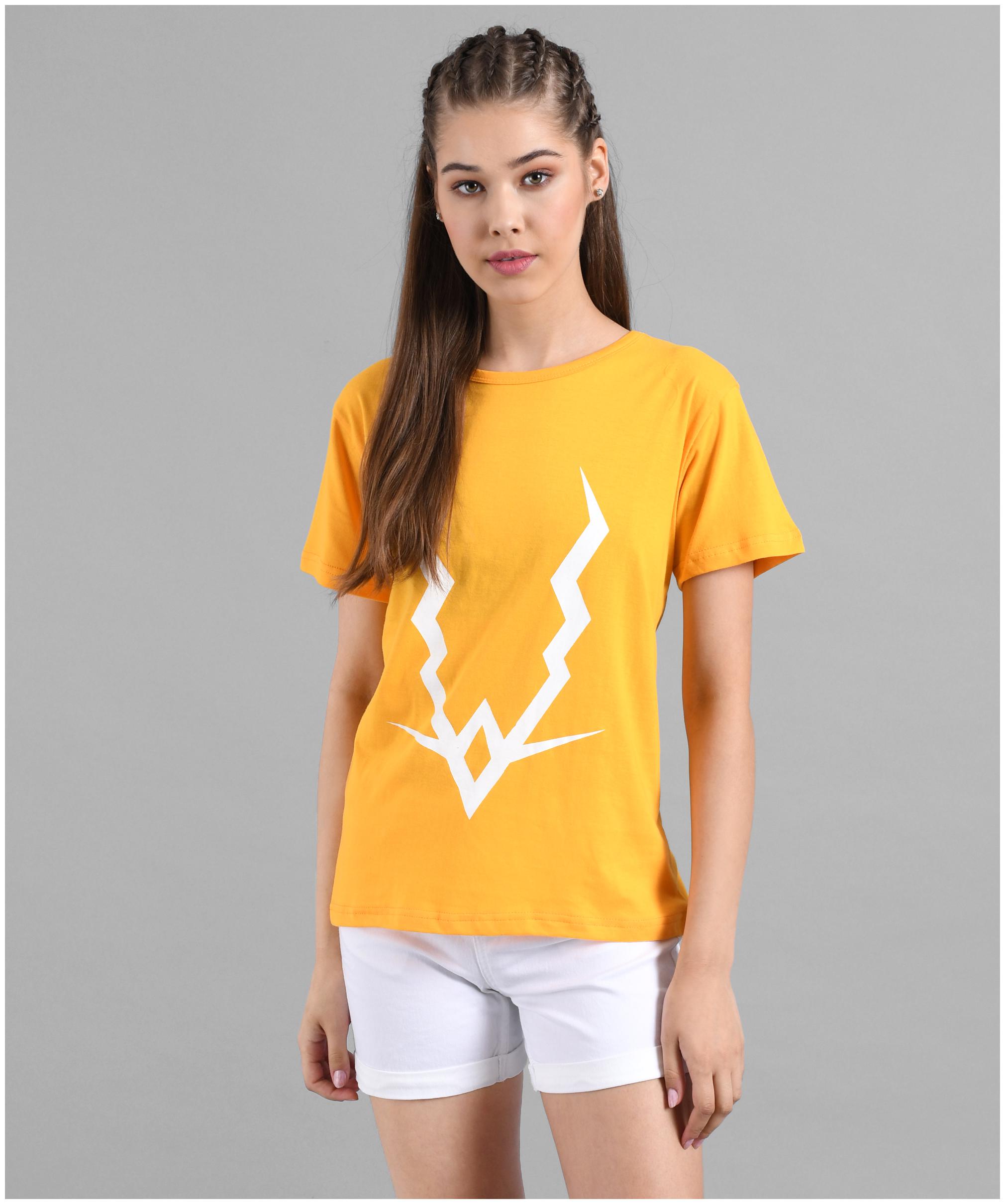 

Kotty Women Yellow Regular fit Round neck Cotton T shirt