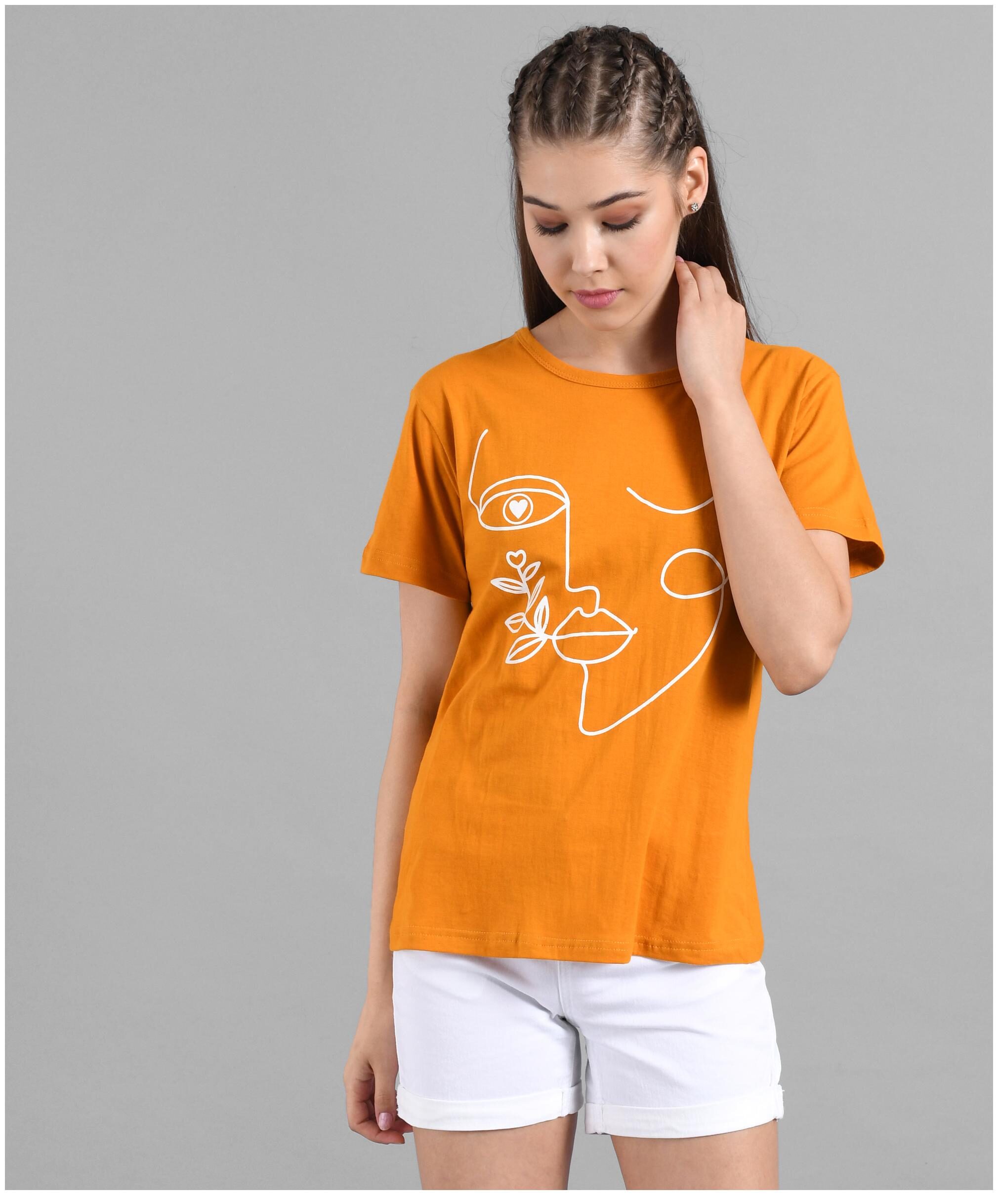 

Kotty Women Yellow Regular fit Round neck Cotton T shirt