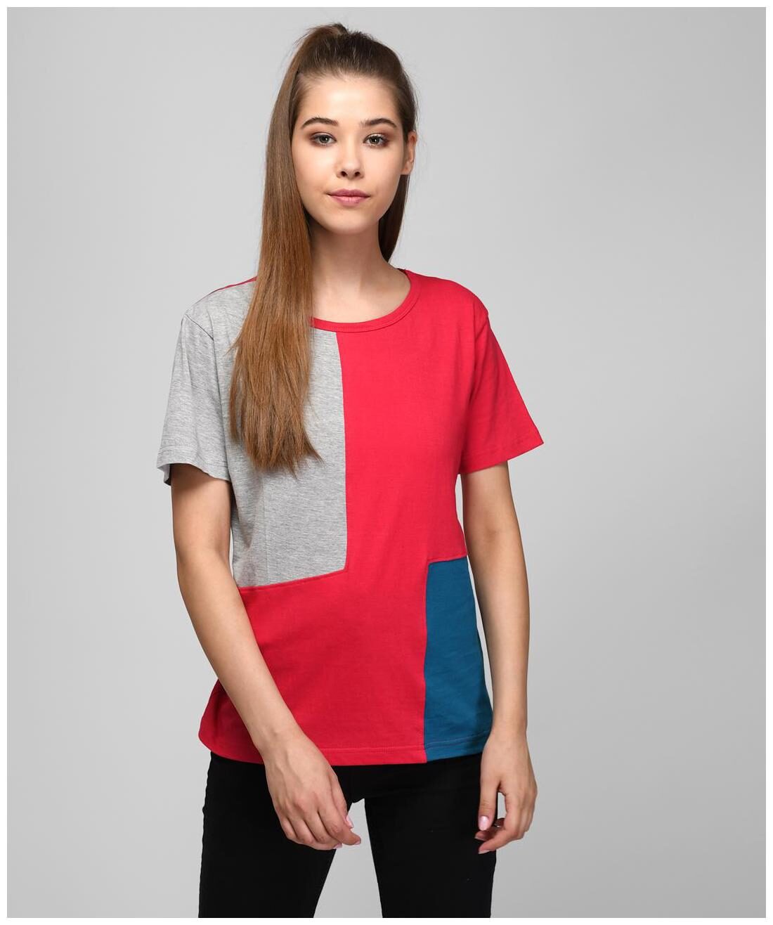 

Kotty Women Multi Regular fit Round neck Cotton T shirt