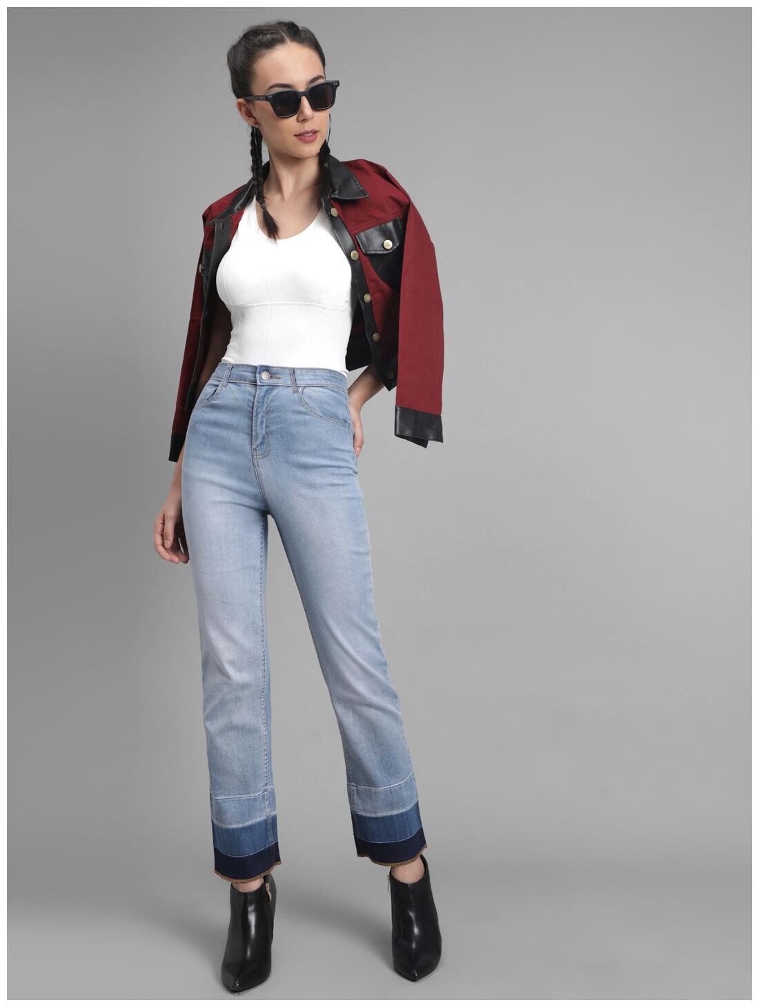 

Kotty Women Blue Cotton Solid Jeans