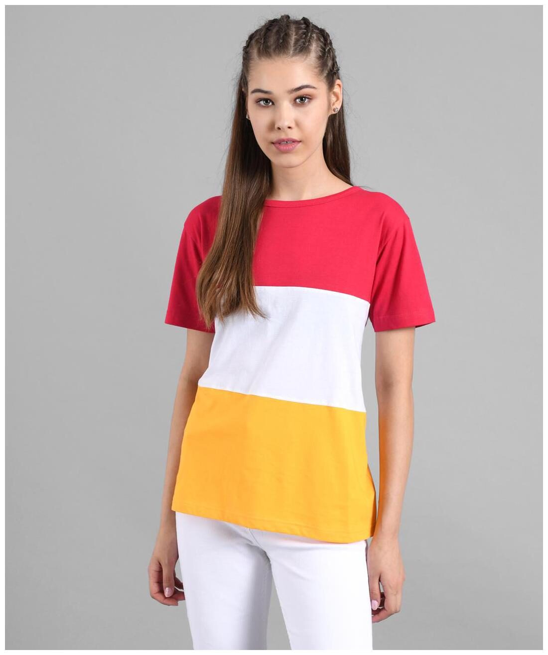 

Kotty Women Multi Regular fit Round neck Cotton T shirt