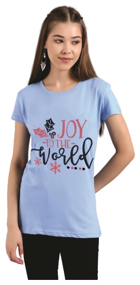 

Kotty Women Blue Regular fit Round neck Cotton T shirt